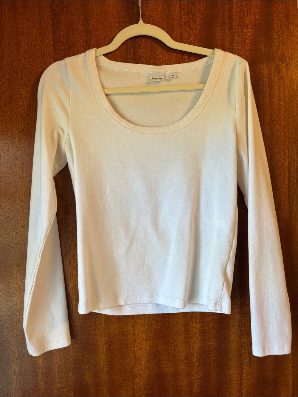Aritzia Sunday Best Long Sleeve Tee Top with Scoop Neck Size Medium